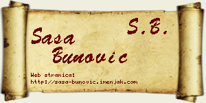 Saša Bunović vizit kartica
